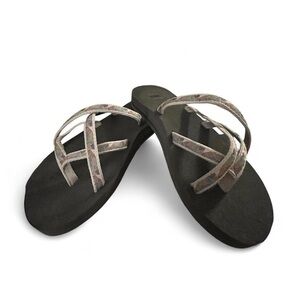 Teva Brown and Cream Women's Sandals​